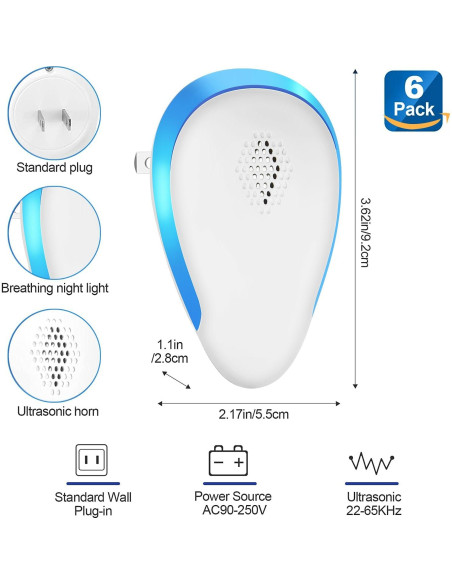 Trampas Ultrasónicas WAYSLA para Plagas - Paquete de 6