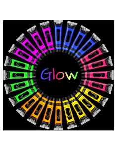 Pintura Corporal Luminosa NewWay UV 1 FL.Oz 24 Piezas 6 Colores