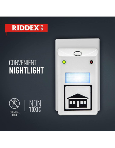 Repelente de Plagas RIDDEX Plus Enchufable con Lámpara Nocturna