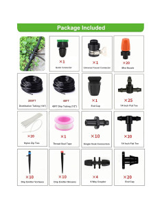 Kit de Riego por Goteo PHYLES 145 Piezas 240FT Jardín 2