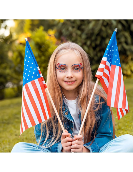 10 Hojas Tatuajes Temporales Patrióticos HIFANMM 4 de Julio