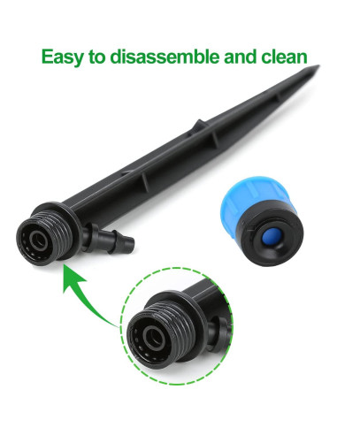 Paquete de 50 Emisores de Riego por Goteo Vortex 1/4" Ajustables