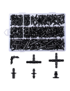 Kit de Conectores Abarbados de Riego por Goteo 280 Piezas