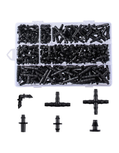 Kit de Conectores Abarbados de Riego por Goteo 280 Piezas