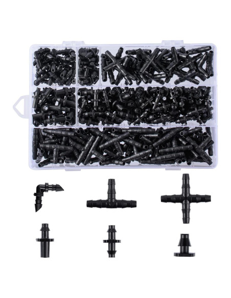 Kit de Conectores Abarbados de Riego por Goteo 280 Piezas