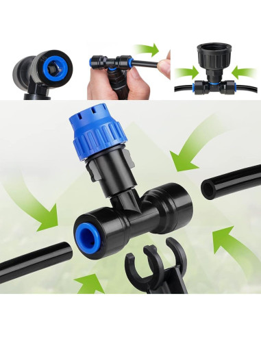 Kit de riego por goteo CHEYEEHOME 10m con goteros ajustables