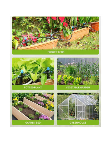 Kit de riego por goteo CHEYEEHOME 10m con goteros ajustables