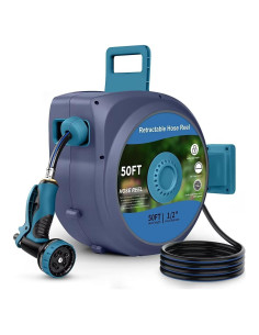 Manguera de Jardín Retráctil Tuzoc 15.24m con Carrete Pared