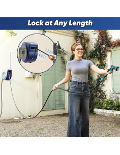 Manguera de Jardín Retráctil Tuzoc 15.24m con Carrete Pared 2