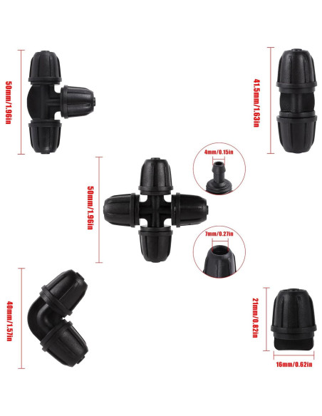 Kit de Conectores de Riego por Goteo FOGWOWO 150 Pcs 1/4"