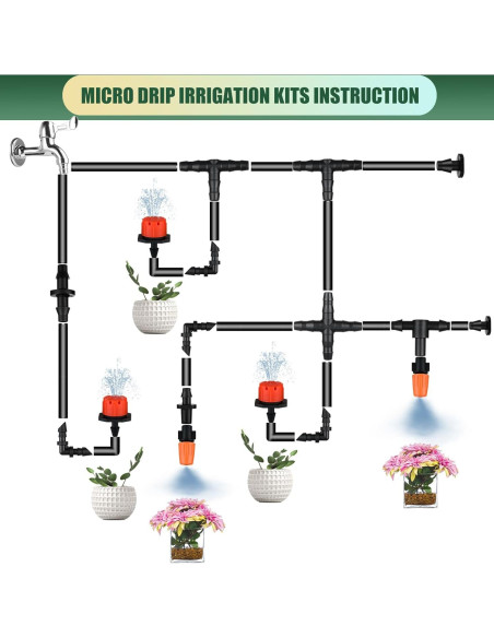 Kit de Conectores de Riego por Goteo 300 Piezas CESTAME 1/4"