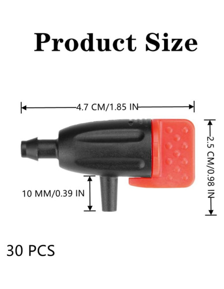30 Emisores de Goteo Ajustables para Jardín Zhouocea