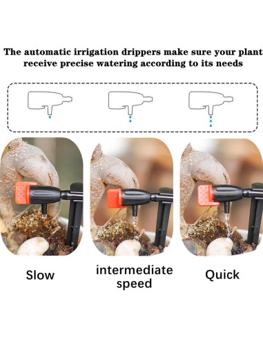 30 Emisores de Goteo Ajustables para Jardín Zhouocea