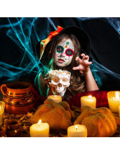 Tatuajes Faciales Temporales ChurlChurl Día de los Muertos - 10 Piezas 2