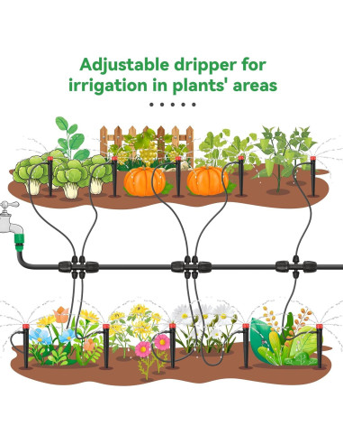 100 Emisores de Riego por Goteo La Farah 360 Ajustables 12.7cm