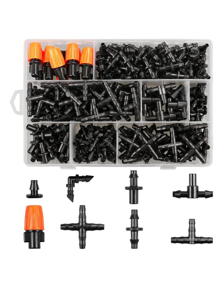 Kit de Conectores de Riego por Goteo Gardrip 250 Piezas 1/4"