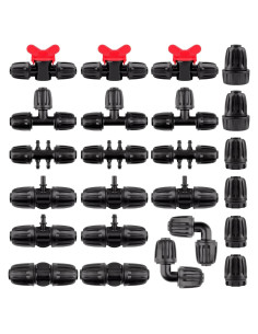 Kit de Conectores de Riego Kalolary 24 Piezas 1/2"