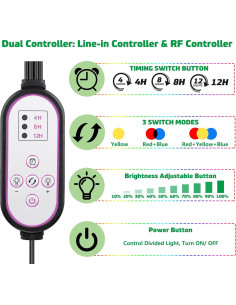 Lámpara de Cultivo LED Espectro Completo Yentbokj 38-160 cm 2
