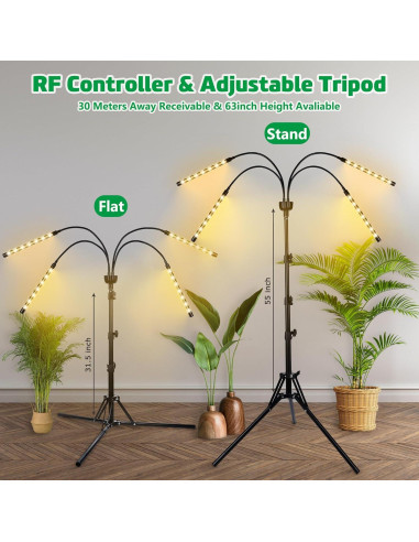 Lámpara de Cultivo LED Espectro Completo Yentbokj 38-160 cm