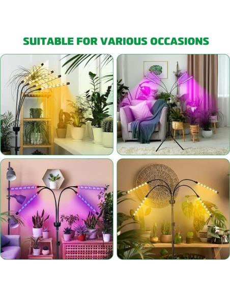 Lámpara de Cultivo LED Espectro Completo Yentbokj 38-160 cm