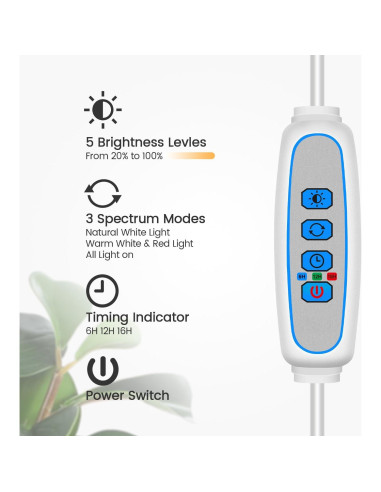 Luz de Crecimiento LED Garpsen 170 cm Espectro Completo