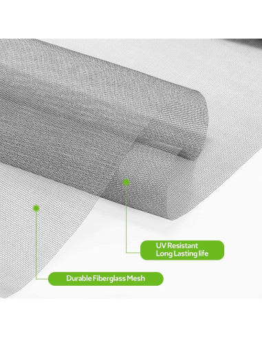 Kit de Reparación de Pantallas de Ventana FLYZZZ 121.9x299.7cm Gris