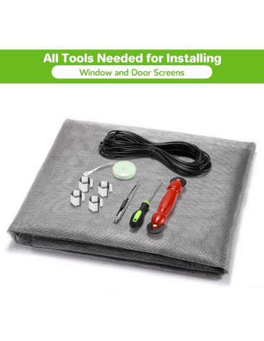 Kit de Reparación de Pantallas de Ventana FLYZZZ 121.9x299.7cm Gris