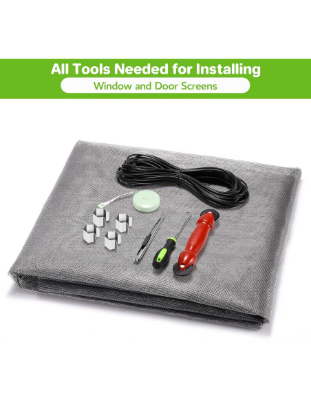 Kit de Reparación de Pantallas de Ventana FLYZZZ 121.9x299.7cm Gris