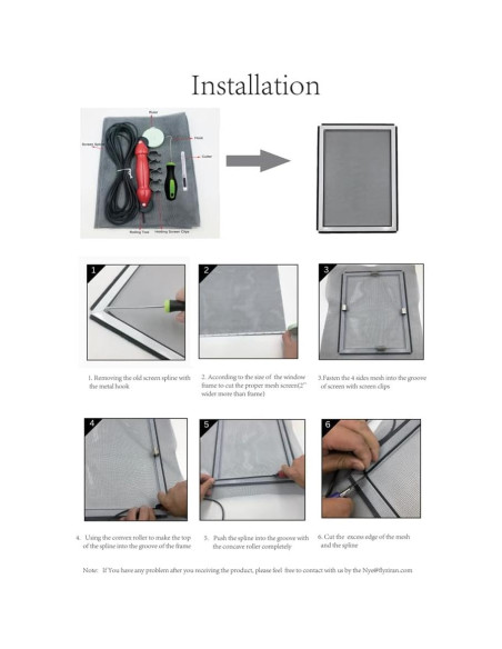 Kit de Reparación de Pantallas de Ventana FLYZZZ 121.9x299.7cm Gris