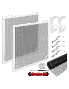 Kit de Pantalla de Ventana DIY 2 Piezas 91x91 cm Aluminio
