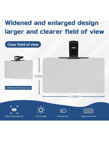 Extensor de Visera Solar GlideSpark UV400 para Coche