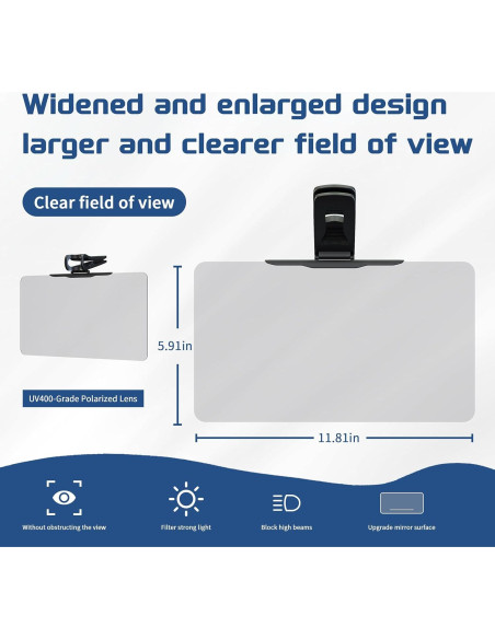 Extensor de Visera Solar GlideSpark UV400 para Coche