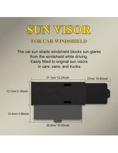 Visera Solar Antirreflejo CHRYMUM Ajustable para Automóvil Negro 2