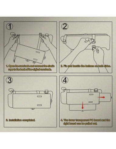 Visera Solar Antirreflejo CHRYMUM Ajustable para Automóvil Negro