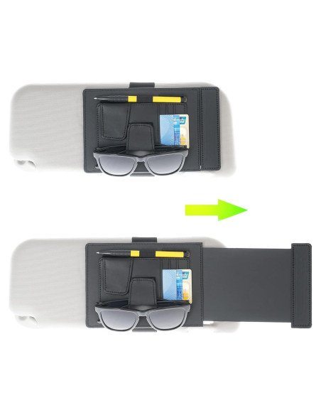 Organizador de Visera Solar TFY - Soporte para Gafas y Accesorios