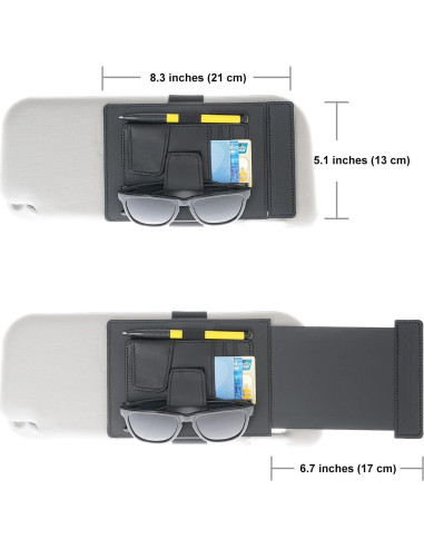 Organizador de Visera Solar TFY - Soporte para Gafas y Accesorios