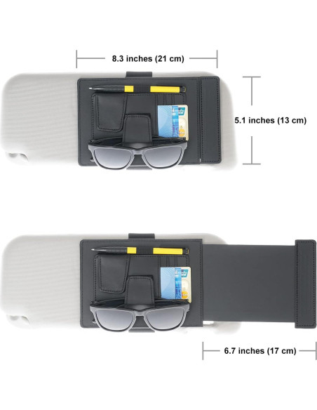 Organizador de Visera Solar TFY - Soporte para Gafas y Accesorios