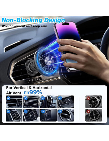 Soporte Magnético para Teléfono Mandark, Montaje en Ventilación