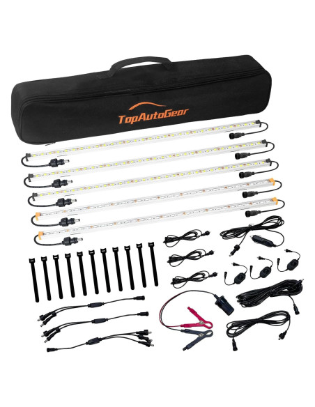 Kit de Barra de Luz LED 12V TopAutoGear 5 Pcs Dimmable IP67