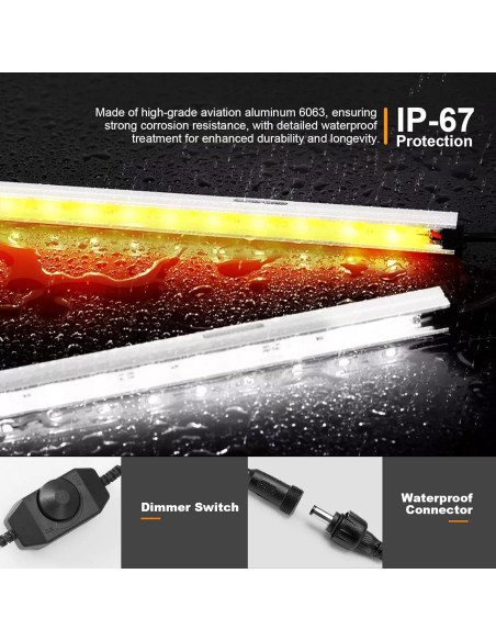 Kit de Barra de Luz LED 12V TopAutoGear 5 Pcs Dimmable IP67
