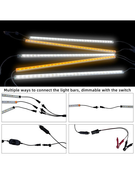 Kit de Barra de Luz LED 12V TopAutoGear 5 Pcs Dimmable IP67