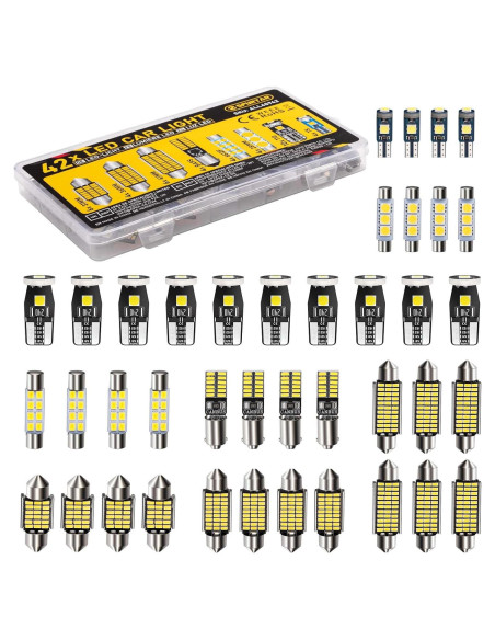 Kit 42 Bombillas LED Interiores Spurtar - T5 T10 28mm 31mm 36mm 41mm