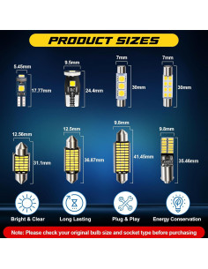 Kit 42 Bombillas LED Interiores Spurtar - T5 T10 28mm 31mm 36mm 41mm 2