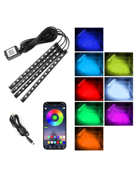Luz Interior LED Wuyaoyao para Coche, Control Remoto y APP