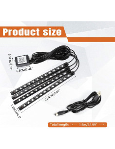 Luz Interior LED Wuyaoyao para Coche, Control Remoto y APP 2