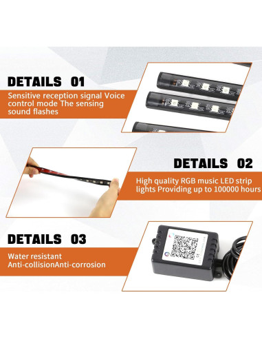 Luz Interior LED Wuyaoyao para Coche, Control Remoto y APP