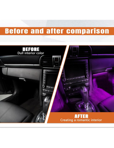 Luz Interior LED Wuyaoyao para Coche, Control Remoto y APP