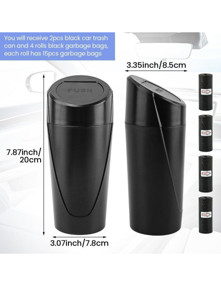 Bote de Basura para Auto EMVANV Negro 2 Pcs Impermeable