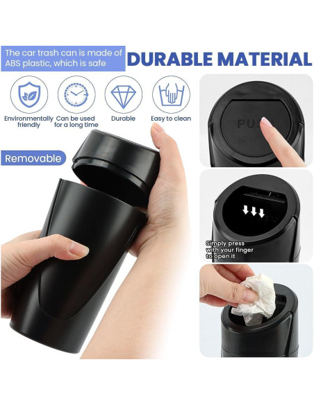 Bote de Basura para Auto EMVANV Negro 2 Pcs Impermeable