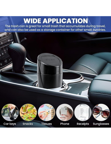 Bote de Basura para Auto EMVANV Negro 2 Pcs Impermeable